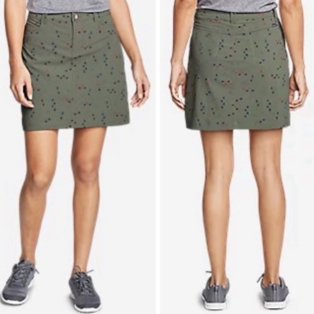 Eddie Bauer Women's Adventurer 2.0 Green Arrow Print Athletic Skort Skirt Size 6